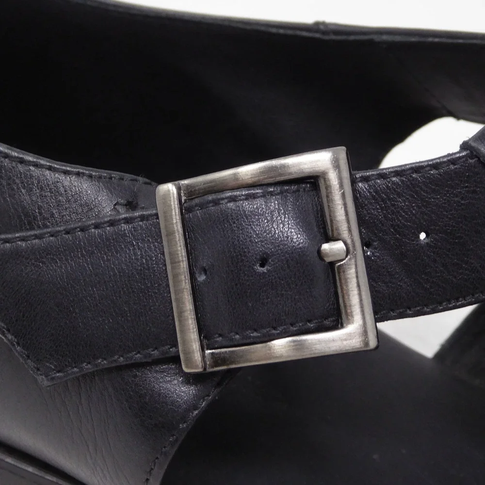 Tommy Bahama Mens Fisherman Sandals Black Leather Buckle Strap Size 12